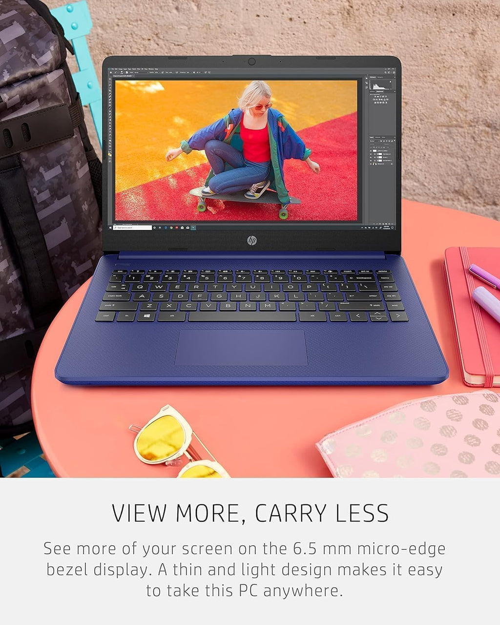 HP 14' Royal Blue Laptop – Vibrant & Stylish Student Notebook, 8GB RAM, 1.1TB Storage (64GB eMMC + 1TB OneDrive), Microsoft 365 Included, Intel 4-Core Processor, Windows 11
