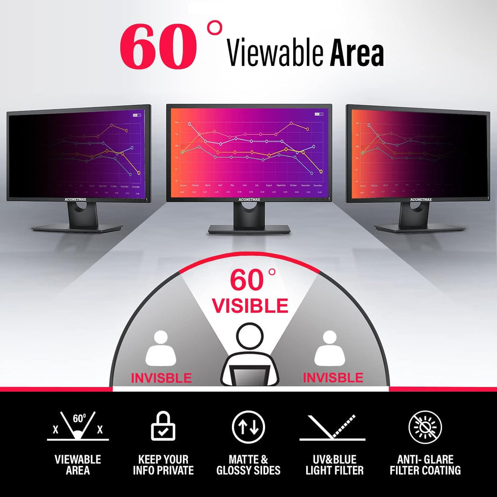 35 Inch Privacy Screen Filter for Computer Ultrawide 21:9 Curved Monitor | Privacy Shield | Anti-Glare | Anti Blue Light Protector
