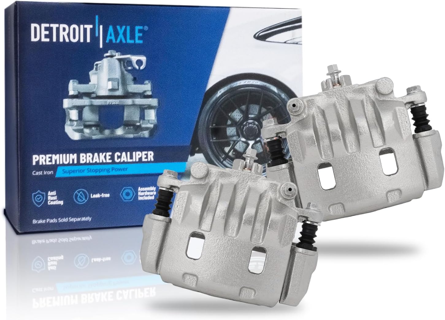 Detroit Axle - 2pc Front Brake Calipers for Subaru Legacy Impreza Outback Baja Forester WRX XV Crosstrek Saab 9-2X, Disc Brake Calipers with Brackets Replacement