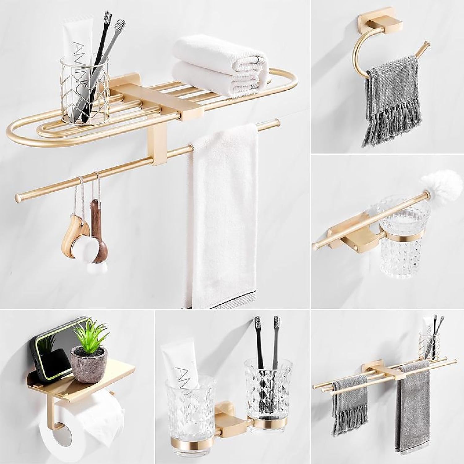 Toilet Towel Rack, Bath Towel Rack, Bathroom Storage Rack, Hardware Storage Pendant, Round Three Bars