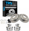 TRQ Rear Brake Pad and Rotor Set Ceramic Rotors Calipers Hardware Compatible with 1994-1994 Acura Integra