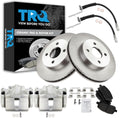 TRQ Front Brake Pad and Rotor Set Ceramic Rotors Calipers Hoses Compatible with 2007-2010 Chevrolet Cobalt 2007-2009 Pontiac G5 2003-2007 Saturn Ion