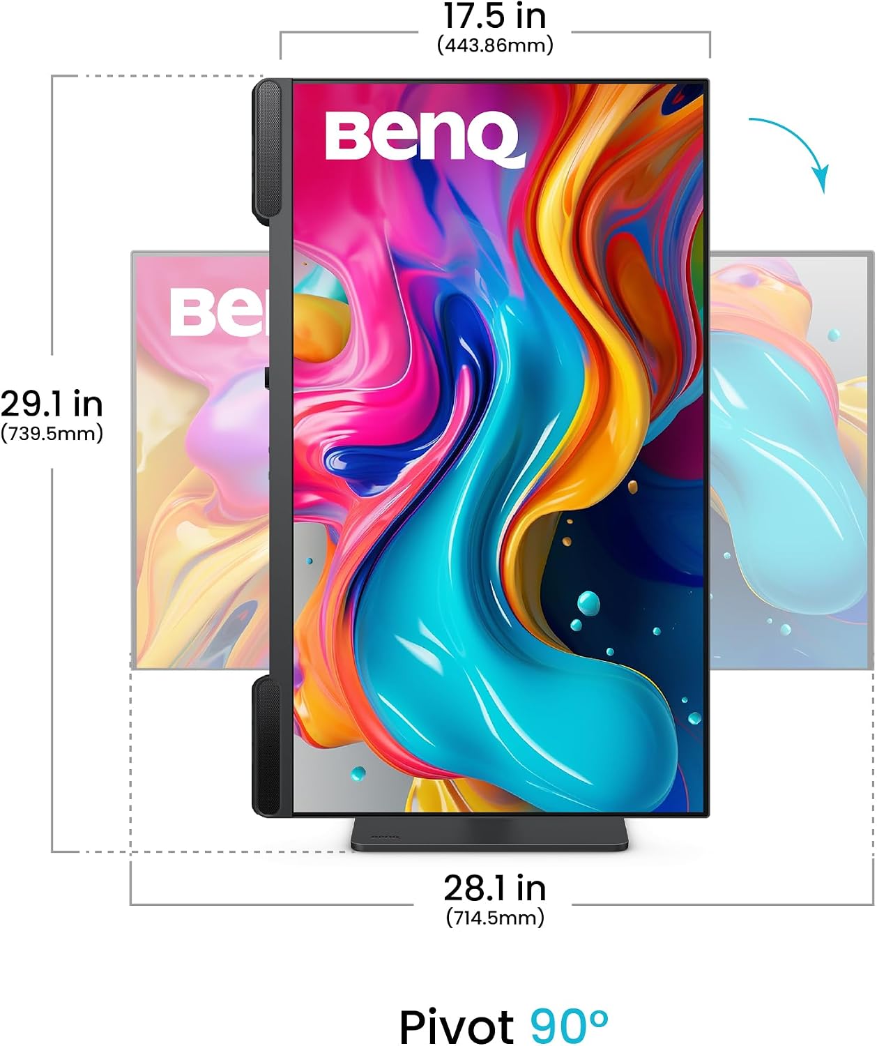 BenQ PV3200U 32' 4K UHD Monitor for Video Editing, 95% DCI-P3, 100% Rec.709/sRGB, 2.1ch Speakers, 65W USB-C, Mac Compatible, Factory-Calibrated, Software Calibration, Ergonomic Stand
