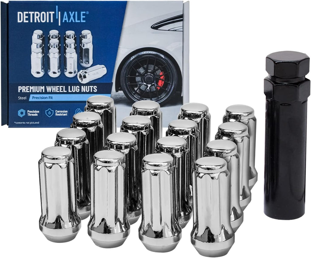 Detroit Axle - Front Wheel Bearing Hub Brake Kit for Chevy Silverado GMC Sierra 1500 2500 3500 HD Suburban Avalanche Yukon XL 2500 Hummer H2, Brake Rotors Wheel Hub Brake Pads Lug Nuts