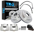 TRQ Front Brake Pad and Rotor Set Ceramic Calipers Hoses Compatible with 1999 Cadillac Escalade 1988-2000 Chevrolet K1500 K2500 Blazer Suburban Tahoe 1988-2000 GMC K1500 K2500 Suburban Yukon