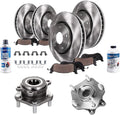 Detroit Axle - Wheel Bearing Hubs Brake Kit for 2014-2019 Nissan Rogue, Wheel Bearing Hubs Front Rear Disc Brake Rotors Ceramic Brake Pads Replacement: 12.60 inch Front Rotor