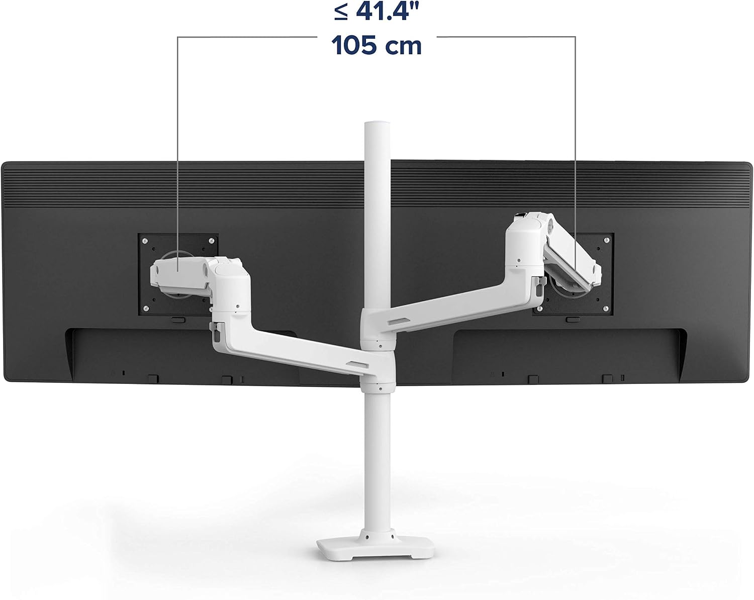 Ergotron – LX Vertical Stacking Dual Monitor Arm, VESA Desk Mount – for 2 Monitors Up to 40 Inches, 7 to 22 lbs Each – Tall Pole, White