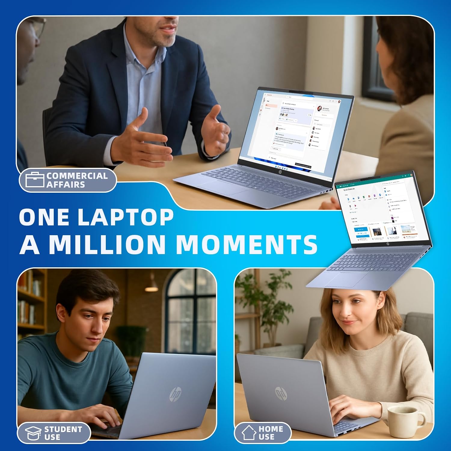 HP Pavilion 16 Touchscreen Laptop – Intel Core 7 150U (Beats i7-1355U) – 16' WUXGA Display – AI Copilot, Backlit – Windows 11 Pro, Office Pro Lifetime 65W GaN Charging– Sky Blue – 32GB RAM | 2TB SSD