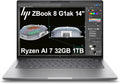 HP ZBook 8 G1ak Mobile Workstation AI Laptop (14' FHD+, AMD Ryzen AI 7 PRO 350 (> Ultra 7 155H), 32GB RAM, 1TB SSD) for Engineer, 50 TOPS NPU, WIFI 7, Thunderbolt 4, Win 11 Pro (Next Gen Zbook Power)