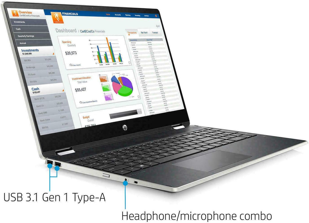 HP Pavilion 15.6' 2-in-1 Convertible HD Touchscreen Laptop Intel Core i5-10210U 8GB DDR4 512GB M.2 SSD Windows 10