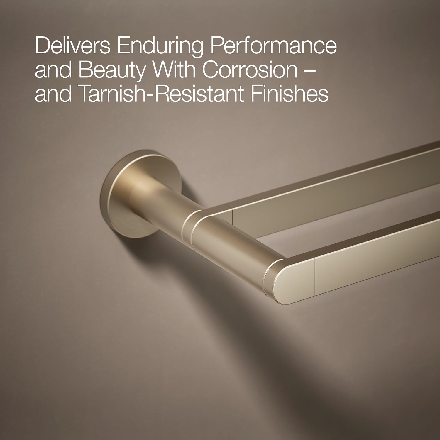Kohler 73144-BV K-73144-BV Composed Double Towel BAR, Brushed Bronze, Vibrant French Gold