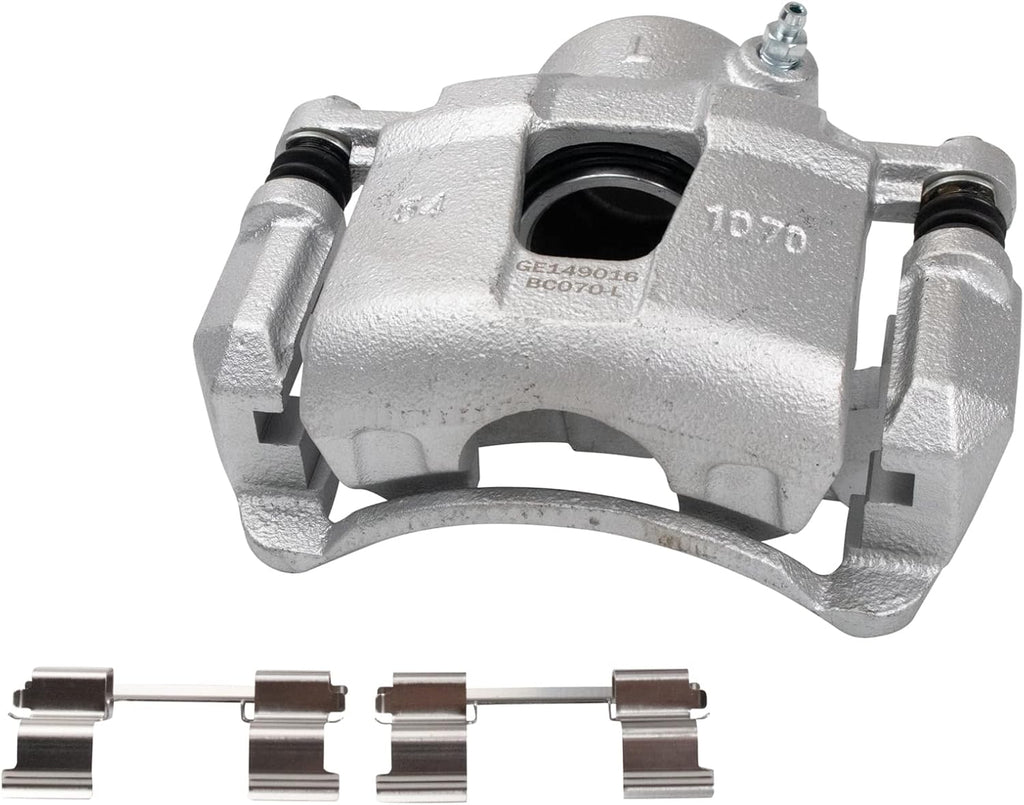 TRQ Front Brake Pad and Rotor Set Ceramic Rotors Calipers Hoses Compatible with 2004-2011 Chevrolet Aveo 2007-2011 Aveo5 2009 Pontiac G3