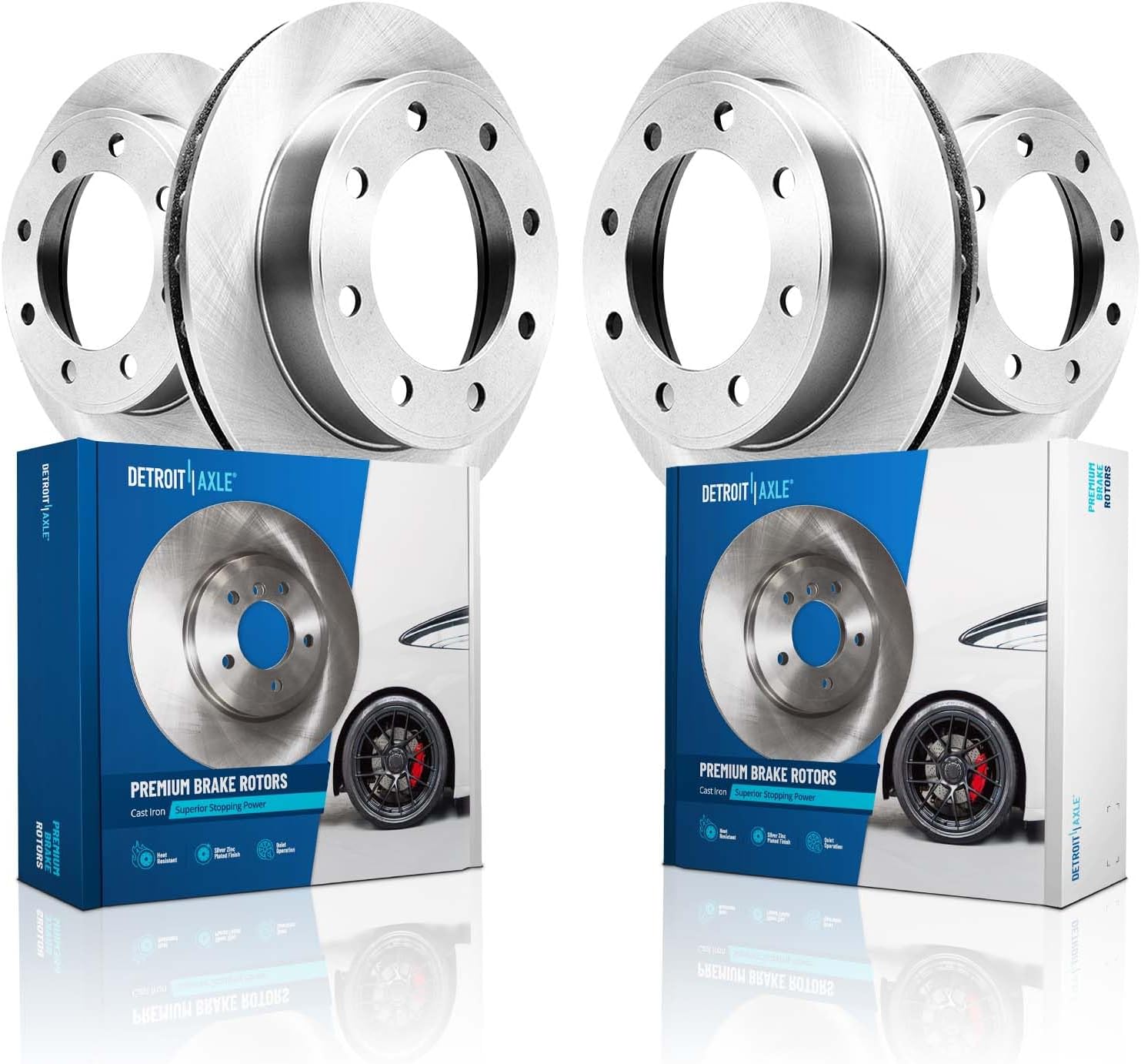 Detroit Axle - Brake Rotors for 2011-2025 Chevy GMC Silverado Sierra 2500 3500 HD 2016-2019 Chevy Suburban 3500 HD, Disc Brake Rotors Replacement : 13.98' inch Front / 14.17' inch Rear Rotor