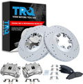 TRQ Performance Front Brake Pad and Rotor Set Ceramic Drilled Slotted Coated Rotors Calipers Compatible with 2004-2008 Chevrolet Colorado GMC Canyon 2006 Isuzu i-280 i-350 2007-2008 i-290 i-370