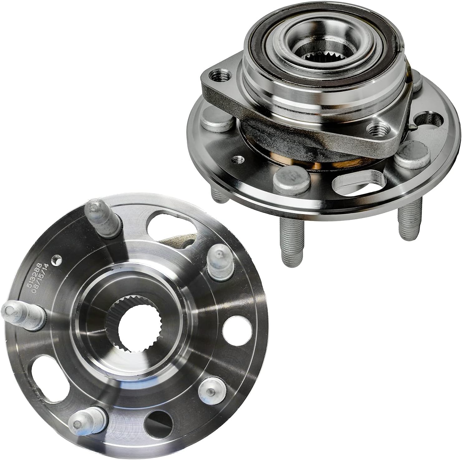 Detroit Axle - Brake Kit Wheel Bearing Hubs for 2010-2017 Chevy Equinox GMC Terrian Brake Rotors Ceramic Brakes Pads Wheel Bearing Hubs 2011 2012 2013 2014 2015 2016 Front and Rear Replacement