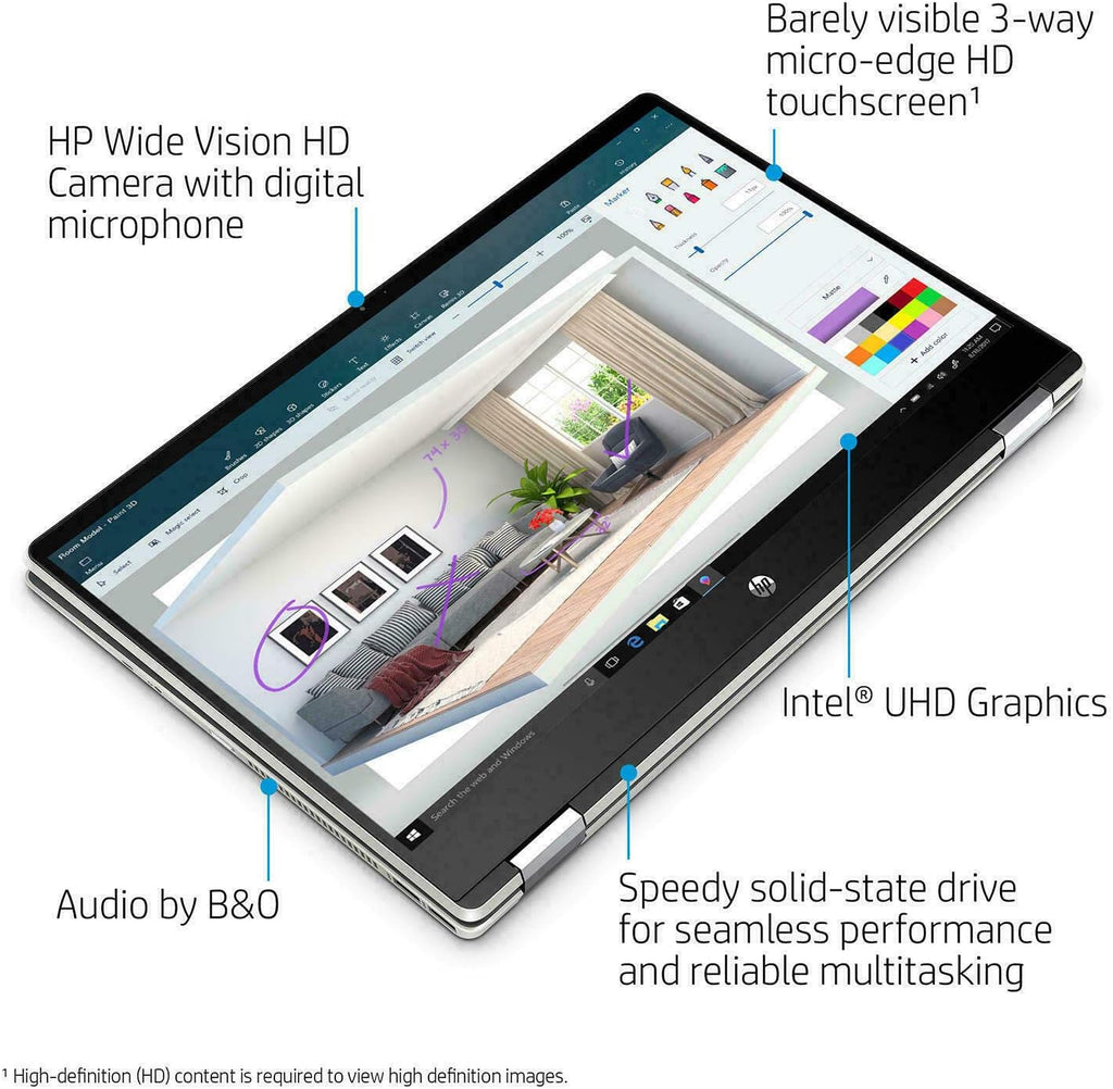 HP Pavilion 15.6' 2-in-1 Convertible HD Touchscreen Laptop Intel Core i5-10210U 8GB DDR4 512GB M.2 SSD Windows 10