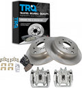 TRQ Rear Brake Pad and Rotor Set Ceramic Rotors Calipers Compatible with 2005-2006 Honda CR-V