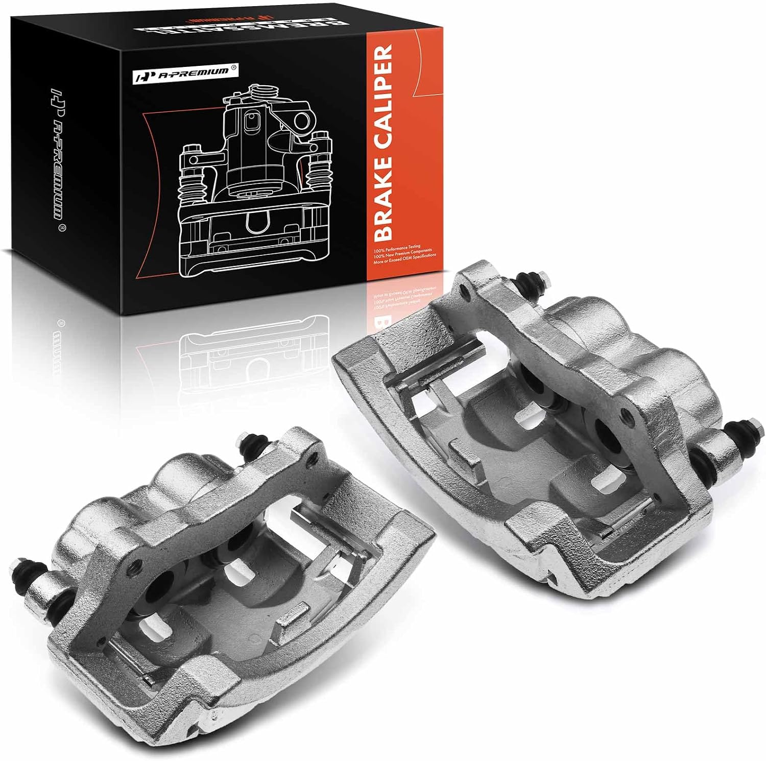A-Premium Disc Brake Caliper Assembly with Bracket Compatible with Select Dodge Models - Ram 1500 2006-2008, Ram 2500/Ram 3500 2003-2008 - Rear Driver and Passenger, 2-PC Set