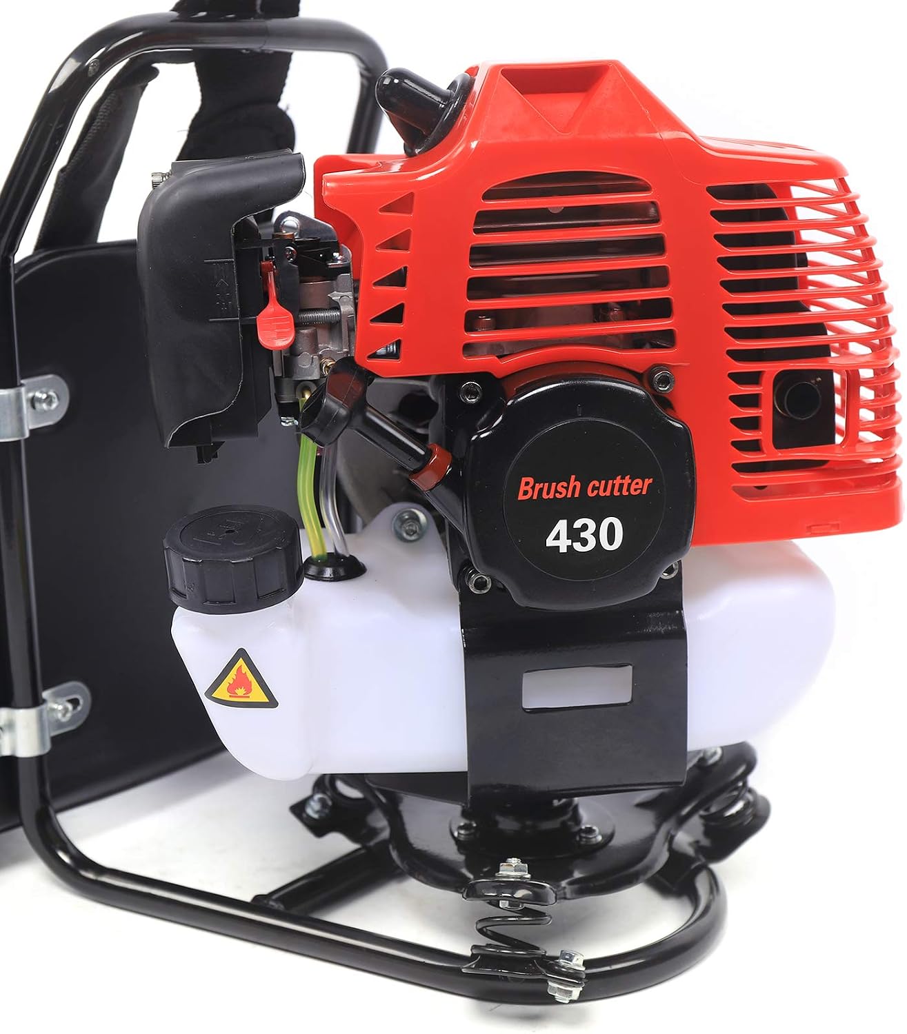 43CC 2-Stroke Grass Trimmer, 1250W 3 in 1 Brush Cutter Gas Powered Backpack Garden Rototiller Lawn Mower for Yard Farmland Weeding, Scarifying and Cutting 3200RPM