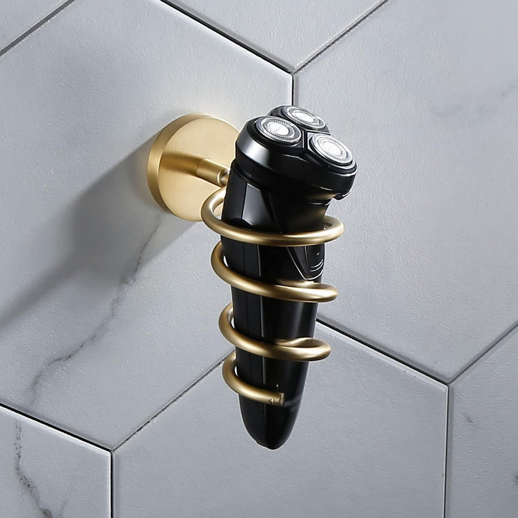 Bathroom Shelves All Copper Brushed Gold Towel Rack Bar Rail, Simple and Light Luxury Bath Towel Rack, Bathroom Bathroom Rack, Hardware Pendant Set (Color : Beard Knife Holder)