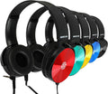 Sonitum Classroom Headphones-Bulk 25-Pack, Student On Ear Comfy Swivel Earphones for Library, School, Airplane, Kids-for Online Learning and Travel, HQ Stereo Sound 3.5mm Jack (Colored Set)