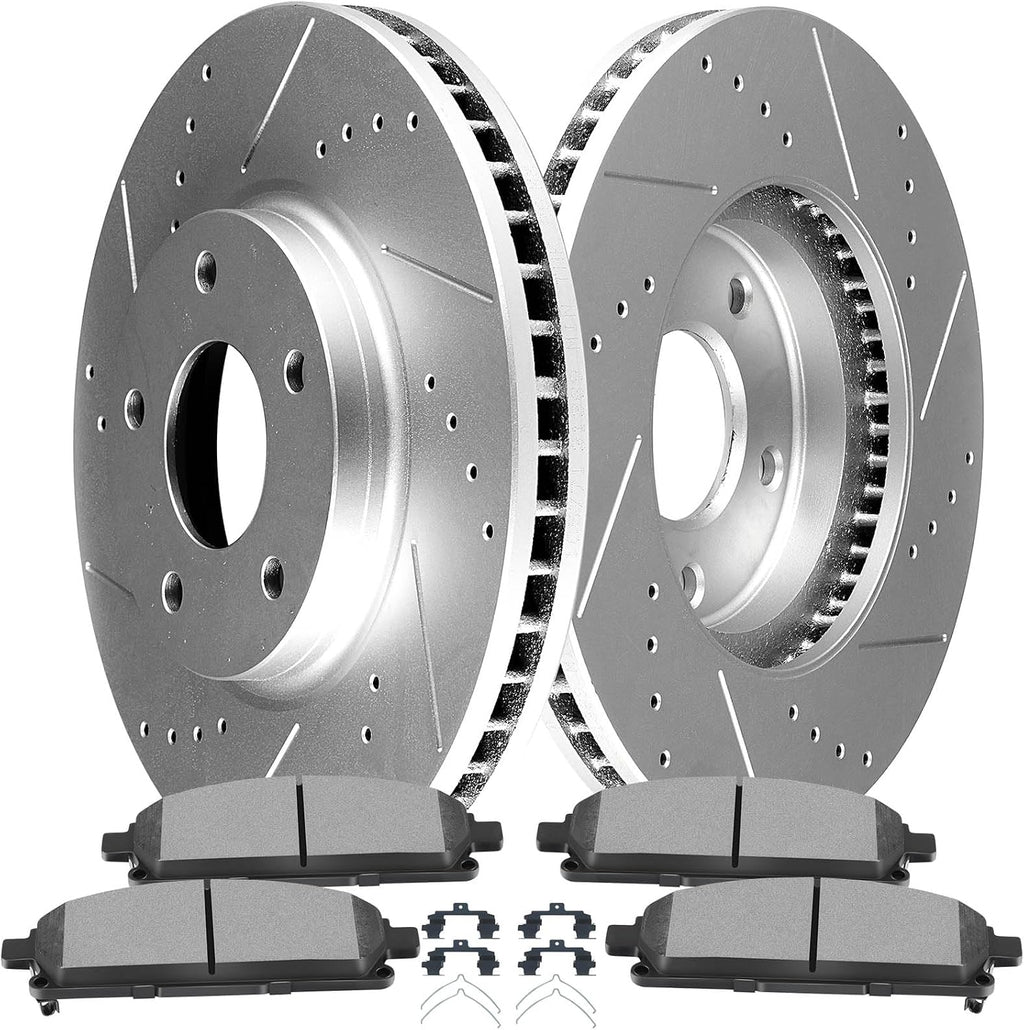 SCITOO Front 11.41' Brake Pads and Rotors Kits Fit For Nissan Quest 2004 2005 2006 2007 2008 2009 2011 2012 2013 2014 2015 2016 2017