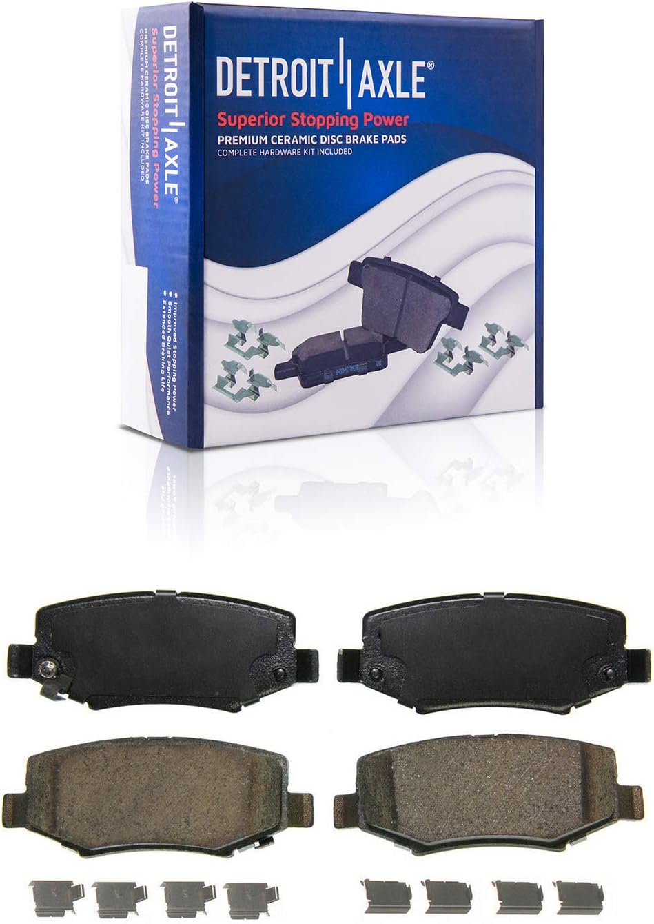 Detroit Axle - Rear Brake Kit for 2007-2018 Jeep Wrangler JK Brake Rotors Ceramic Brakes Pads Right Brake Caliper 2008 2009 2010 2011 2012 2013 2014 2015 2016 2017 Replacement