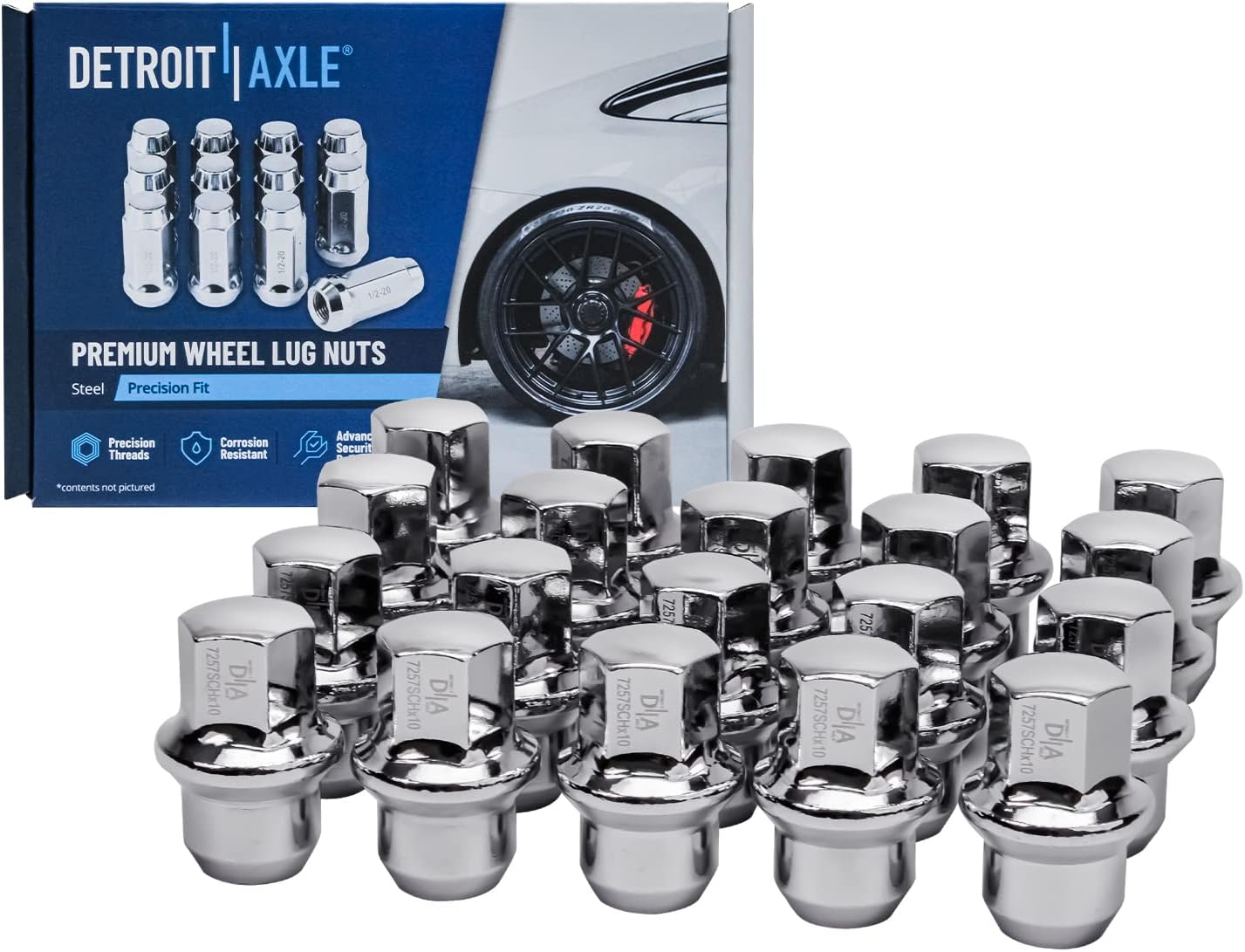 Detroit Axle - Front Brake Kit for VW Routan Chrysler Town & Country Dodge Grand Caravan RAM C/V, Disc Brake Rotors Ceramic Brake Pads Wheel Lug Nuts Replacement : 11.89' inch Rotor