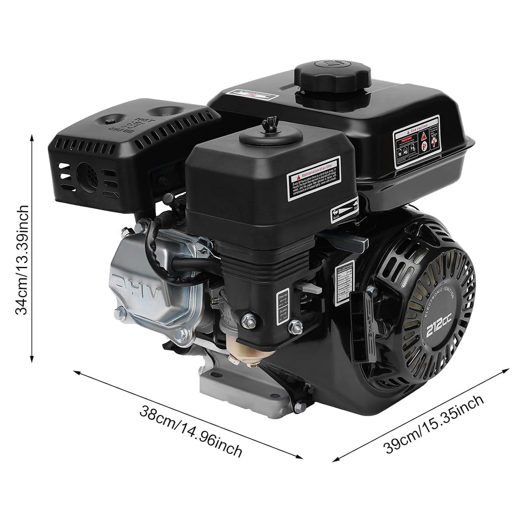 4 Stroke Gasoline Engine, 7.5HP GX160 Gas Engine OHV Air Cooled Pull Start Motor, 210CC Single Cylinder Pull Start Gas Powered Motor for Compressor, Lawn Mower, Water Pump, Pressure Washer, Go Kart