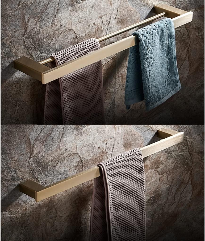 LSLYTQ Nordic Gold Towel Rack, 304 Stainless Steel Bathroom Storage Rack Towel Bar Combination Set