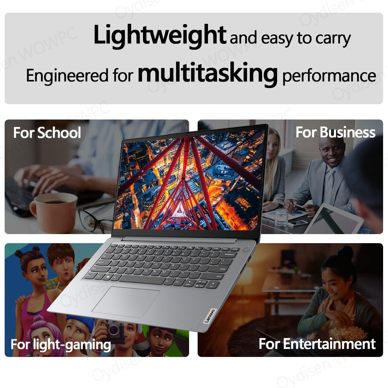 Lenovo IdeaPad 1i 14' HD Laptop with Office 365, Intel Core i3-1215U 6-Core Processor, 36GB RAM 1TB SSD, SD Card Slot, WiFi, Bluetooth, Windows 11 Pro, Gray