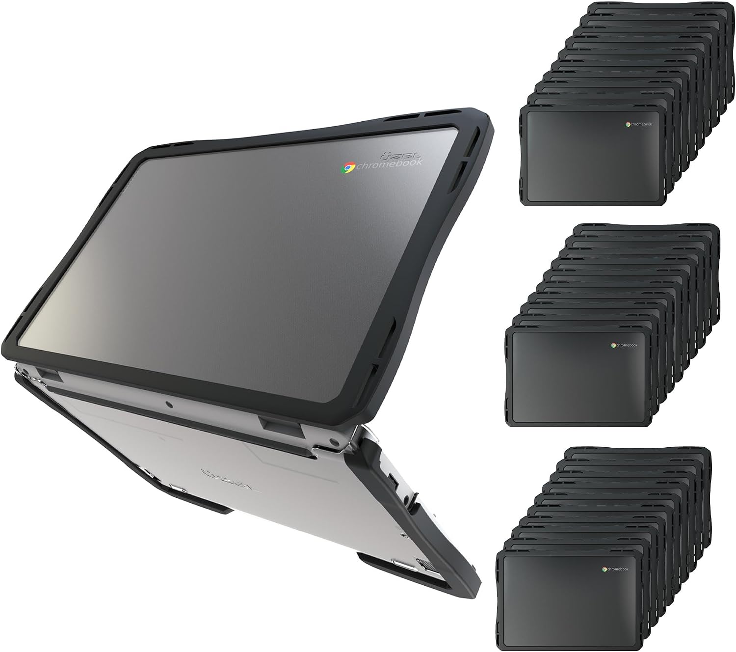 UZBL Air Hard Shell Case for HP Chromebook Fortis Flip G1i, Clear, Student-Proof K-12 Protective Clear Cover (30-Pack)