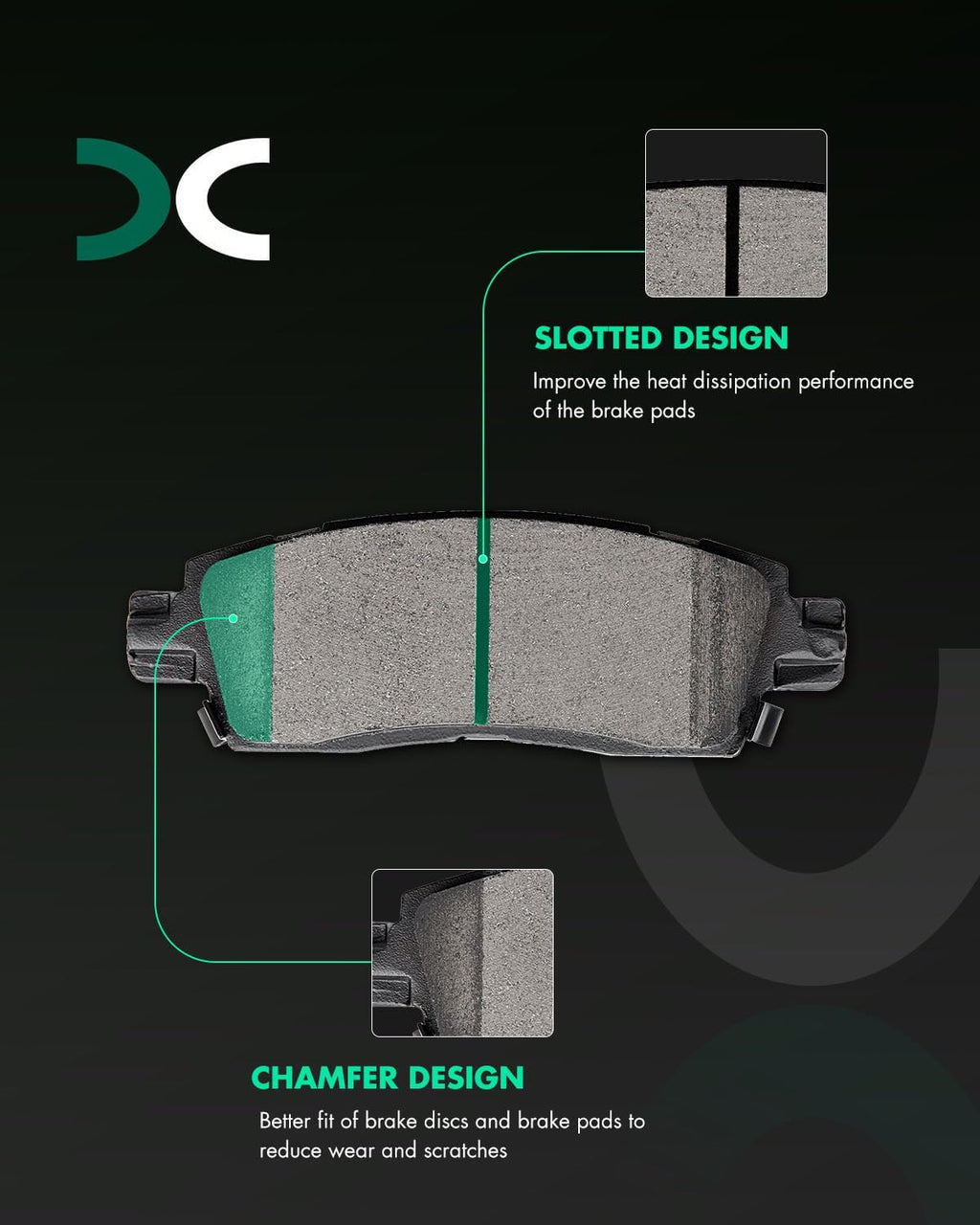 SCITOO - Brake Kits For Enclave 2008-2017,For Traverse 2009-2017,For Acadia 2007-2016,For Acadia Limited 2017,For Outlook 2007-2010 Rear Disc Brake Rotors and Ceramic Brakes Pads: 55151;D883