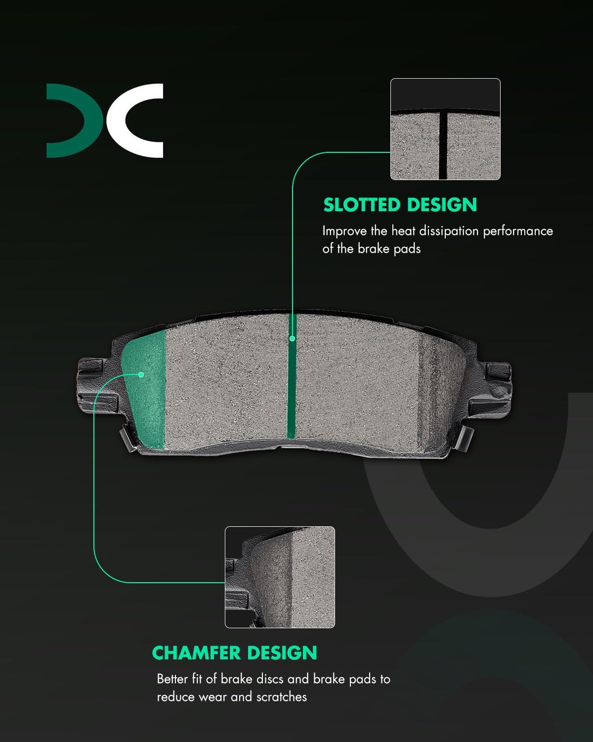 SCITOO - Brake Kits For Enclave 2008-2017,For Traverse 2009-2017,For Acadia 2007-2016,For Acadia Limited 2017,For Outlook 2007-2010 Rear Disc Brake Rotors and Ceramic Brakes Pads: 55151;D883