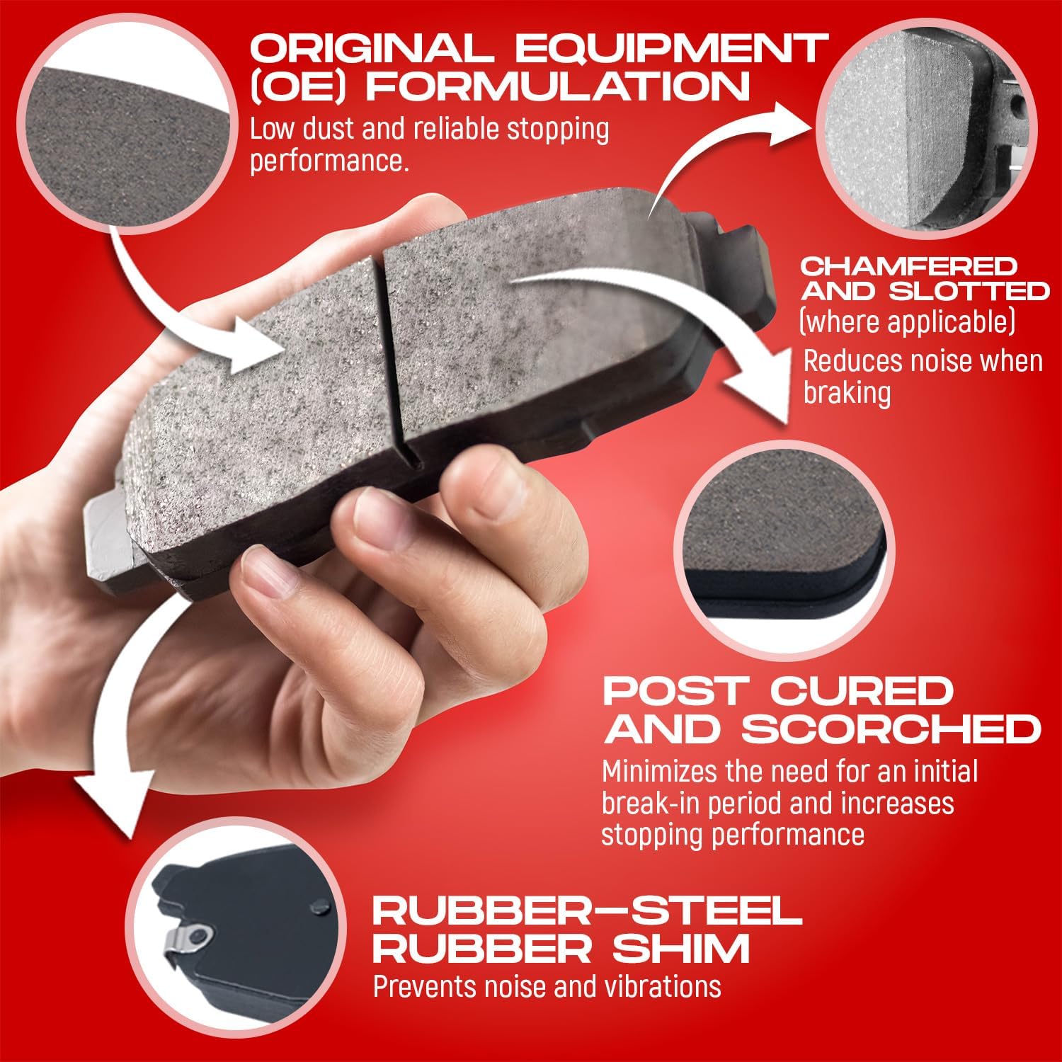 R1 Concepts Rear Brake Kit| Optimum Oep Brake Pads and Blank Brake Rotors| WFUN1-31594 | 11.8' Rear