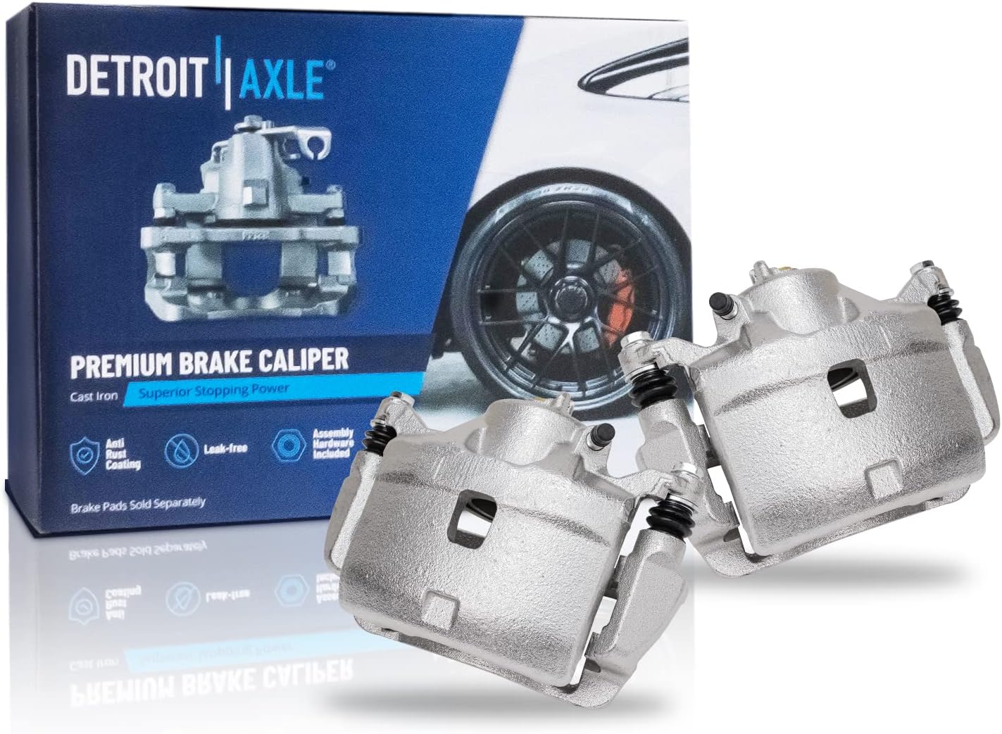 Detroit Axle - 4pc Brake Calipers for 2003-2011 Honda Element Disc Brake Calipers w/Brackets 2004 2005 2006 2007 2008 2009 2010 Front and Rear Replacement