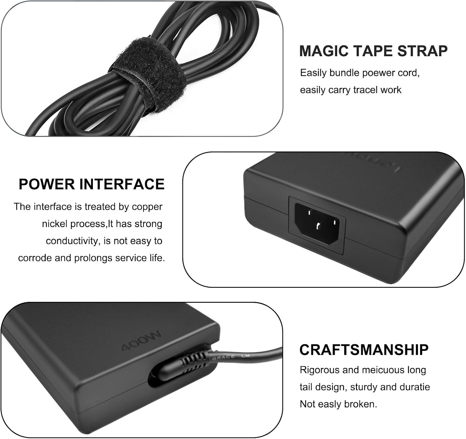 400W Laptop Charger Compatible with Lenovo Legion 7i 16' Gen 10 Pro 7i 9i Gen 10 Power Supply Legion 9i Gen 10 18″ RTX 5090 Adapter ADL400SDC3A ADL400SCC3A SA11Q29118 5A11Q29110