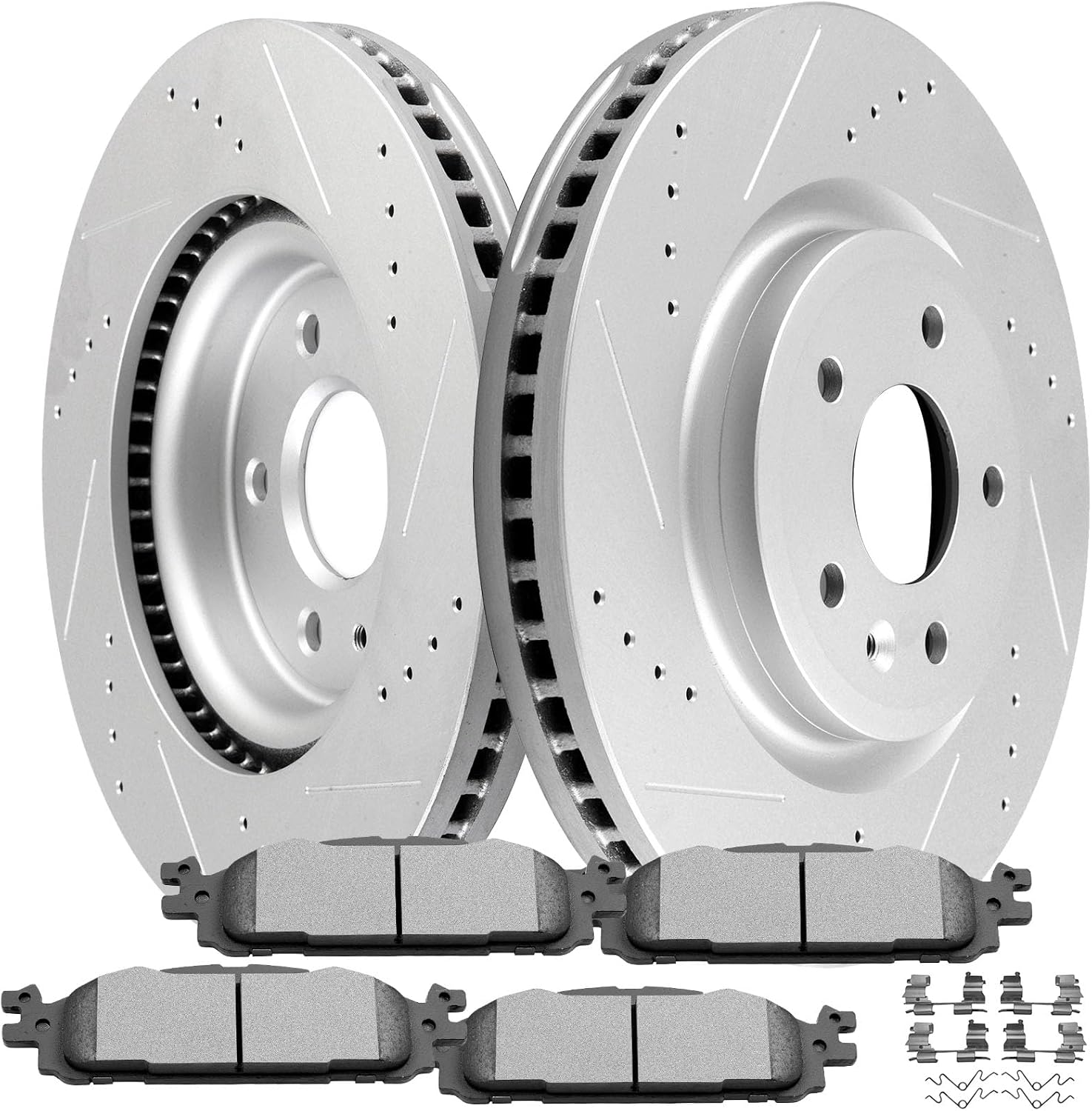 SCITOO CB5Z1125A,120.61102,54171;54166 ATD1508C,D1508-8715 Front Brake Pads and Rotors Fit For 2011-2018 For Ford Explorer,2012-2018 For Ford Flex,2011-2018 For Ford Taurus,2011-2012 For Lincoln MKS