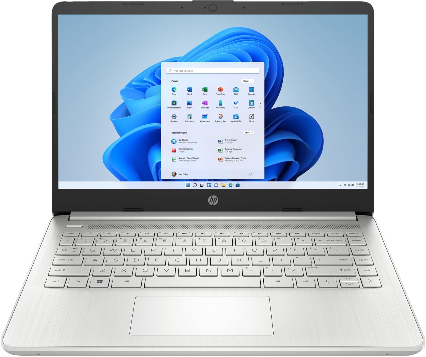 HP 14' HD Notebook AMD Ryzen 5 5500U 8GB RAM 256GB SSD AMD Radeon Graphics Natural Silver