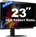 [5 Pack] 23 Inch Computer Privacy Screen for 16:9 Aspect Ratio Widescreen Monitor, Eye Protection Anti Glare Blue Light Filter Shield, Removable Anti-Scratch Anti Spy Protector