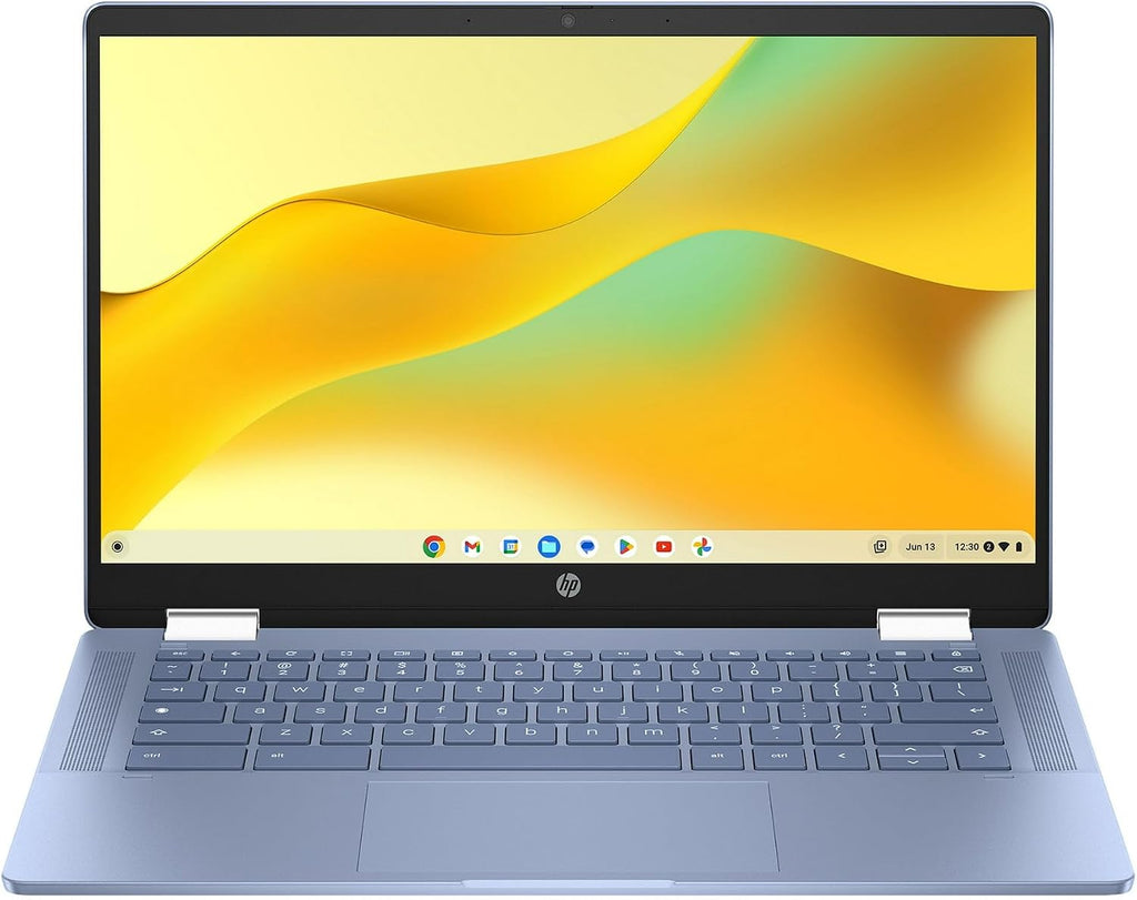 HP Chromebook x360 14 inch FHD IPS Touch 2-in-1 Laptop | Intel Processor N100 | Intel UHD Graphics | Bluetooth |Sky Blue| 4GB RAM | 64GB SSD | Chrome OS | Bundle with Black Bag