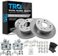 TRQ Rear Brake Pad and Rotor Set Ceramic Solid Rotors Calipers Compatible with 1998-2002 Honda Accord