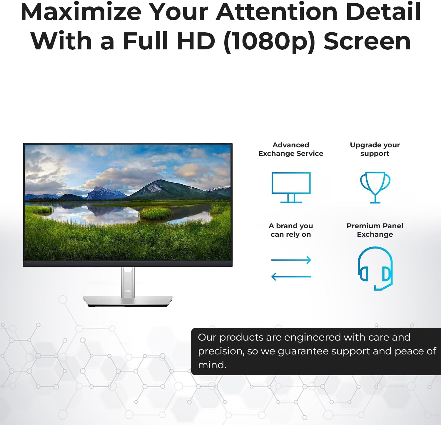 Dell P2225H 22' 16:9 IPS Computer Monitor Screen with DisplayPort and USB 3.0 Upstream Cables with Power Cord + USB 3.0 Upstream + Display Port + HDMI + Microfiber Cloth (Renewed)