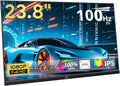 Kenowa 23.8' Large Portable Monitor 100Hz IPS FHD 1080P Freesync USB-C HDMI Gaming Monitor, External Display Dual Speakers Adjustable Stand for PC,Laptop,Mac,Phone,Game Consoles