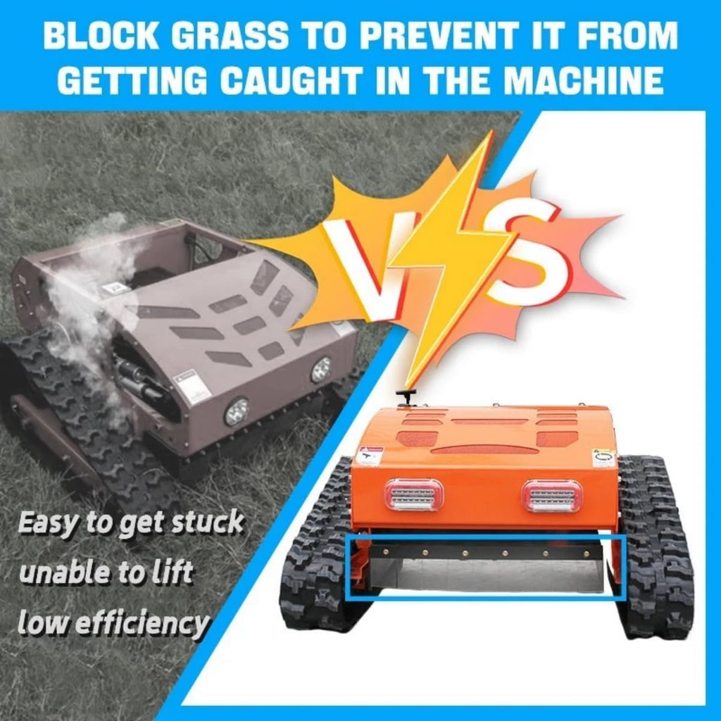 Heavy-Duty Remote Control Lawn Mower with 9Hp Four Stroke Gasoline Engine, Manganese Steel Blade, Adjustable Cutting Height and Speed, All Terrain Grass Cutter Yard Mower Remote Control