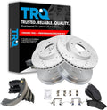 TRQ Performance Front & Rear Posi Ceramic Disc Brake Pads Rotors & Drum Kit Set for Nissan