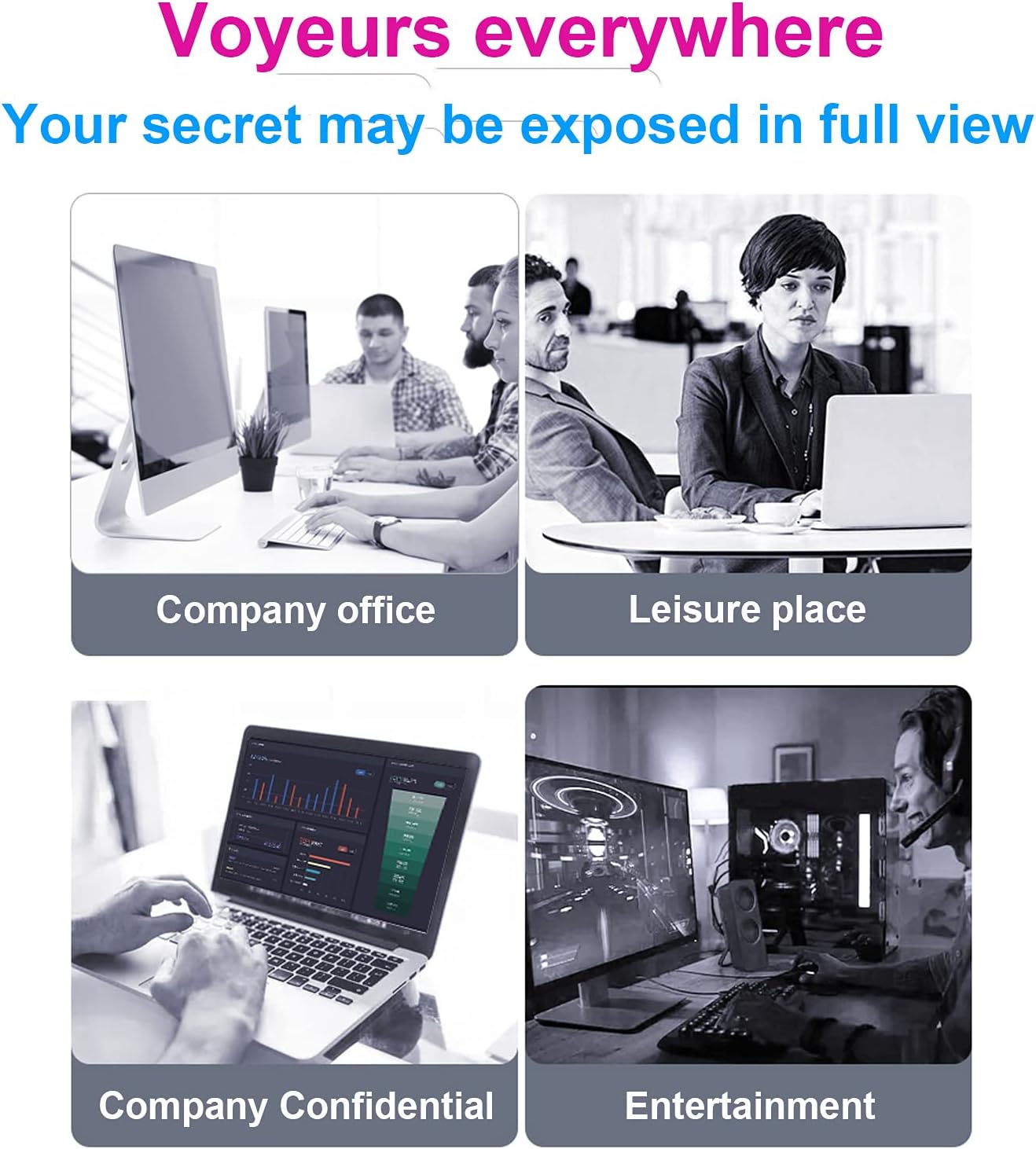 24-32 Inch Computer Privacy Screen Filter for Widescreen Computer Monitor Protector Film for Data Confidentiality,32'（16:9）