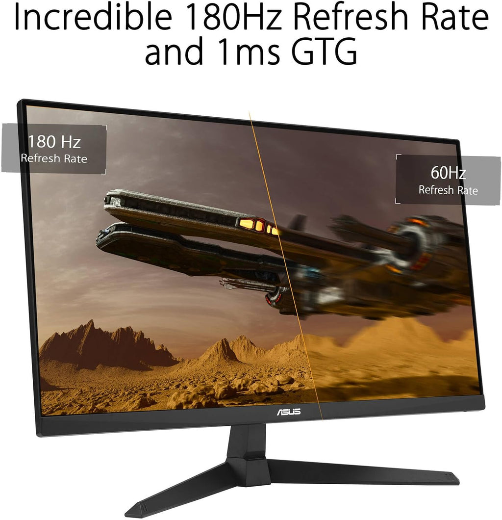 ASUS TUF Gaming 27' FHD IPS Monitor with 1ms Response Time, 180Hz Refresh Rate, Anti Glare, Flicker Free, VESA Mount (100mm), Displayport, HDMI & Dockztorm USB Port Expander, Black Color 2 Pack