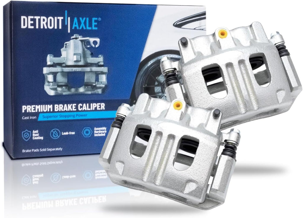 Detroit Axle - Front 2pc Brake Calipers for Ford Explorer Sport Trac Ranger Mazda B2300 B3000 B4000 Mountaineer, 2 Disc Brake Calipers w/Bracket Replacement