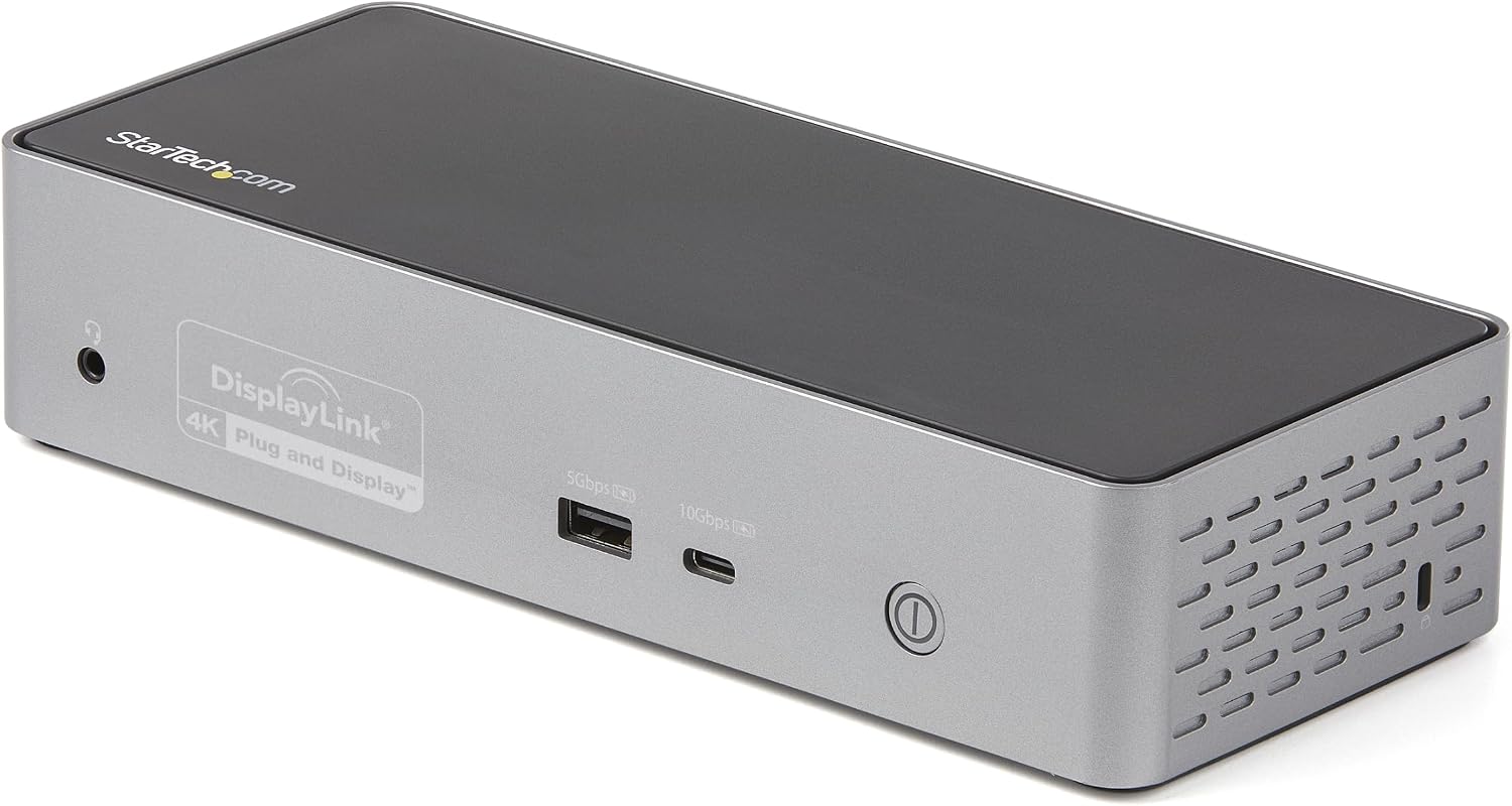 StarTech.com USB-C Quad Monitor Docking Station for MacBook Pro/Air M1 M2 M3 M4 & Windows, Universal 4K 60Hz HDMI DP Dock, Thunderbolt Compatible, 100W Laptop Charging